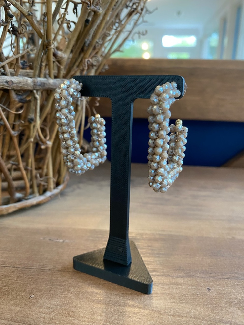 Elegant Beaded Hoop Earrings